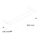 Wieszak łazienkowy na ręczniki podwójny Meridachromowany