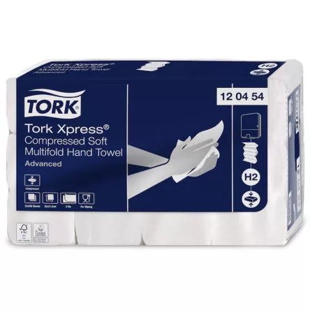 Toalla 4-panel Tork Xpress 2400 uds. papel reciclado blanco y celulosa