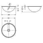 Umywalka stalowa okrągła RONDO RNDX360 mat