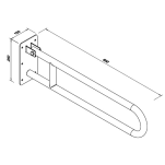 Poręcz dla niepełnosprawnych uchylna ⌀ 32 80 cm stal matowa