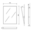 Lustro uchylne 800 x 600 mm stal szlachetna matowa