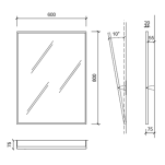 Lustro uchylne 800 x 600 mm stal szlachetna matowa