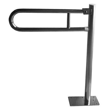 Vertical grab bar for disabled ⌀ 32 70 x 80 cm brushed steel