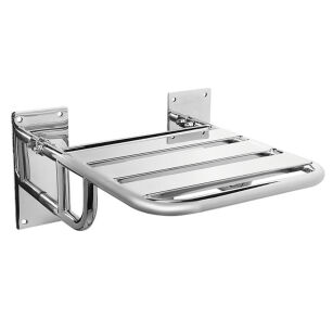 Folding shower seat Bisk 45 x 40 cm steel gloss