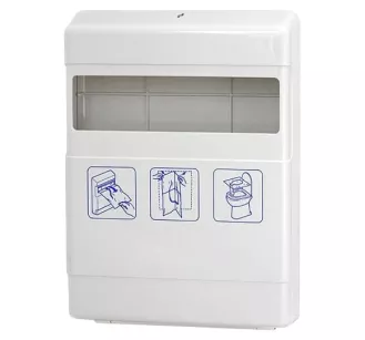 Container for 200 toilet seat covers Sanitario, white ABS plastic