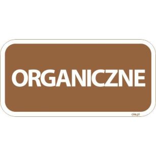 Naklejka na kosz do segregacji śmieci Organiczne prostokątna