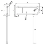 Uchwyt dla niepełnosprawnych uchylny z nogą fi 32 80 cm Faneco stal biała