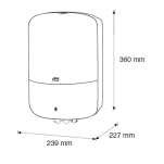 Dozownik Tork do ręczników w roli centralnie dozowanych biały - rysunek