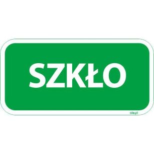 Naklejka na kosz do segregacji śmieci Szkło prostokątna