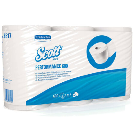 Papírové ručníky Kimberly Clark SCOTT PERFORMANCE 36 rolí 2 vrstvy 72 m průměr 13,1 cm bílý makulatura