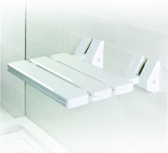 Folding shower seat Bisk 45x40 cm white steel