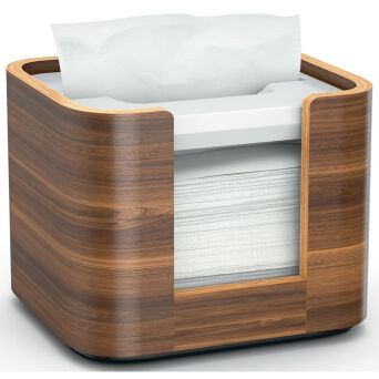 Contenedor de servilletas Tork Xpressnap Snack capacidad 75 unidades. Madera de nogal italiano