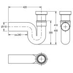 Syfon z odpływem poziomym DN 100 