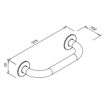 Poręcz łazienkowa dla niepełnosprawnych prosta fi 32 30 cm Faneco stal czarna