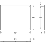 Lustro ze stali nierdzewnej HEAVY DUTY 59 x 49 cm Franke