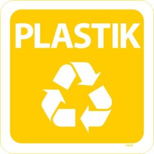 Naklejka na kosz do segregacji śmieci Plastik kwadratowa