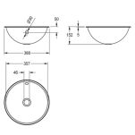 Umywalka stalowa okrągła RONDO RNDH360 połysk