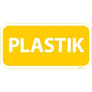 Naklejka na kosz do segregacji śmieci Plastik prostokątna