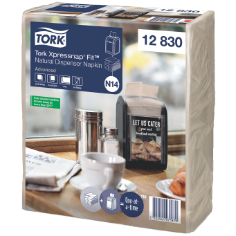 Servilletas para dispensador Tork Xpressnap FIT, 720 unidades naturales.