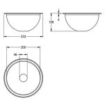 Umywalka stalowa okrągła RONDO RNDH200