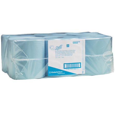 Papiertuchrolle Kimberly Clark SCOTT 6 Stück 1-lagig 304 m Altpapier blau