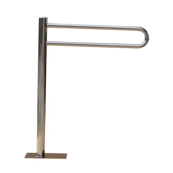 Handle for the disabled, fixed to the floor, diameter 25, 60 x 80 cm, Faneco polished steel.