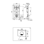 Bezdotykowy system WC podtynkowy - rysunek