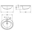 Umywalka stalowa owalna wbudowywana RONDO RNDX451-O mat