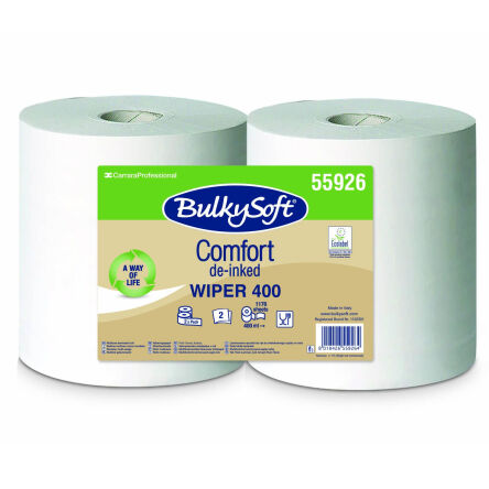 Czyściwo białe w roli Bulkysoft Comfort De-Inked, 2 warstwy, celuloza z recyklingu