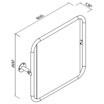 Lustro uchylne fi 25 60 x 60 cm Faneco stal biała