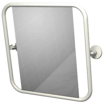 Lustro abatible para personas con discapacidad fi 25 60 x 60 cm Faneco acero blanco