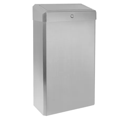 Cubo con tapa basculante 30l Sanitario Afilado - acero inoxidable mate