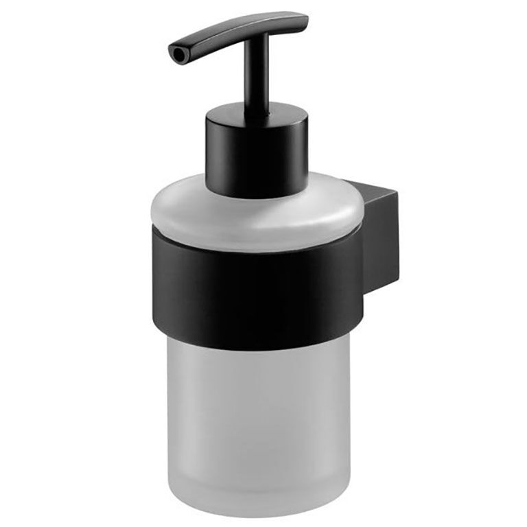 Bisk FUTURA 0.2 liter standing soap dispenser + black frosted glass