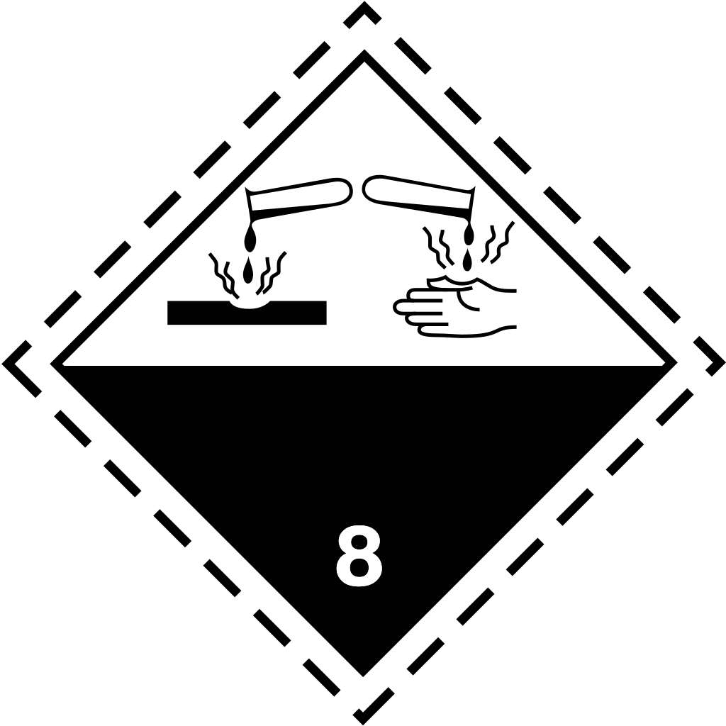 ADR Klasa 8 Materiały żrące Piktogram ADR Klasa 8 Materiały żrące